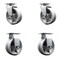 Service Caster 5'' V-Groove Semi Steel Caster Set with Bronze Bearings 2 Swivel 2 Rigid, 4PK SCC-20S520-VGBZ-2-R-2 - alternate 1